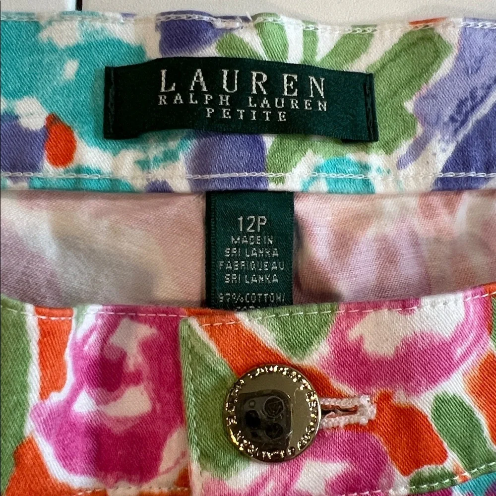 Lauren Ralph Lauren‎ - 12P, Pink/Orange/Green/Purple stretch cropped pants